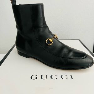 Gucci Malaga Kid winter Bootie with gold, Black in size 36.5